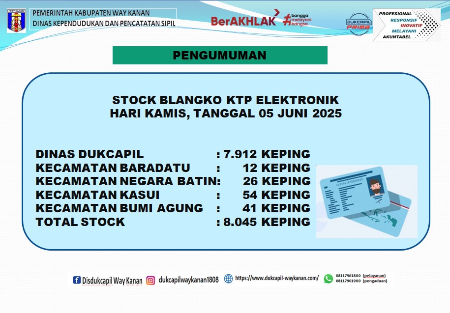 Update Stok Blangko KTP Elektronik